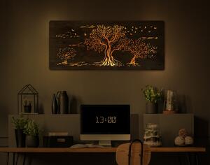 "Tři olivy" světelný obraz 230V 90x40cm provedení povrchu: dub