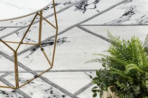 Makro Abra Kusový koberec EMERALD 0085 Luxusní moderní geometrický bílý stříbrný Rozměr: 80x150 cm
