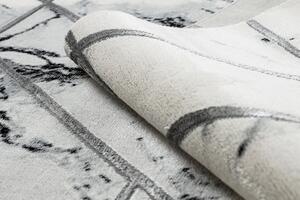 Makro Abra Kusový koberec EMERALD 0085 Luxusní moderní geometrický bílý stříbrný Rozměr: 80x150 cm