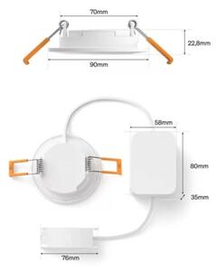 Hue LED Slim vestavné svítidlo S, nastavitelná bílá, 3 ks, bílá
