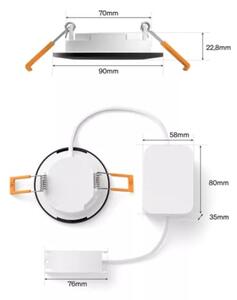 Hue LED Slim vestavné svítidlo S, nastavitelná bílá, 3 ks, černá