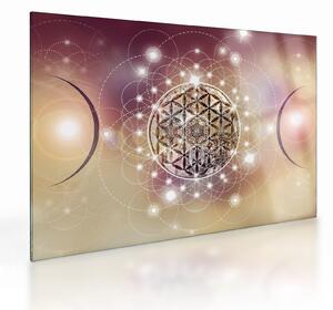 Skleněný obraz - Mandala s elementy (70x50 cm)