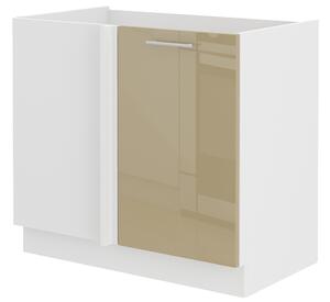 Dolní kuchyňská skříňka Lavera 105 ND 1F BB (bílá + lesk cappucino)
