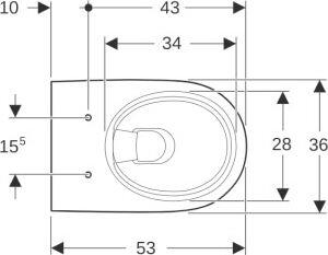 Geberit závěsný klozet RENOVA Rimfree, polouzavřený design bílý
