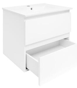 Koupelnová skříňka s umyvadlem SAT B-Way 59x50x45 cm bílá lesklá BWAY260WU4BI