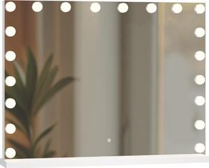 SensaHome Vanity Mirror Pro - hollywoodské kosmetické zrcadlo s 15 stmívatelnými LED světly, 3 režimy osvětlení, 80 x 60 cm - bílé