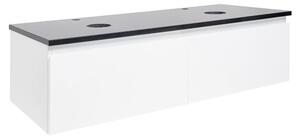 Koupelnová skříňka s kamennou krycí deskou SAT B-WAY 119x30x45 cm bílá lesk BWAY120WTK