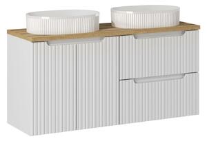 Comad Koupelnová skříňka s deskovými umyvadly set Nova White 120 bílá/dub coast evoke