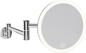Kosmetické zrcátko s LED osvětlením REIKA Saku chrom/černá lesklá Ø 15 cm 81004266