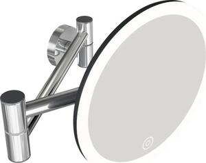 Kosmetické zrcátko s LED osvětlením REIKA Saku chrom/černá lesklá Ø 15 cm 81004266