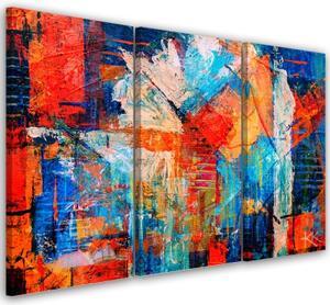 Obraz na plátně třídílný, Ruka oranžové abstrakce -napadeno - 90x60 cm
