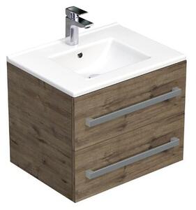 Koupelnová skříňka s umyvadlem SAT Cube Way 60x53x46 cm dub Wellington mat CUBE46602DWMOD