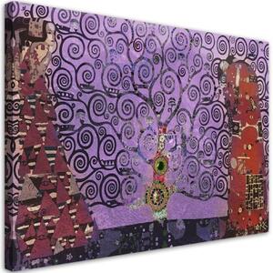Obraz na plátně, Purple Tree of Life Abstraction - 90x60 cm
