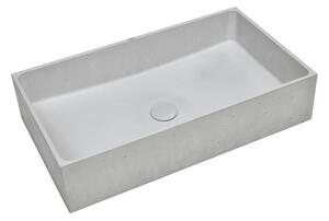 Umyvadlo na desku SAT Cemento 64x37 cm šedá bez přepadu CEM6437TS