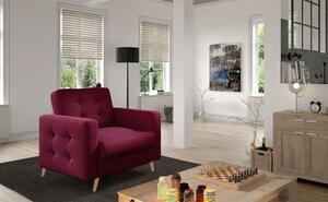 Křeslo ušák Adelle Typ 02 (vínová). Akce -15%