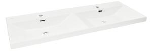 Nábytkové dvojumyvadlo SAT B-Way 121x46 cm bílá matná dva otvory pro baterii SATBW212046WM