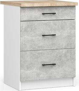 AKORD Furniture Factory KS0POLIBIABET3S007, Bílá, 16 mm, 3 zásuvka/zásuvek, 460 mm, 600 mm, 850 mm