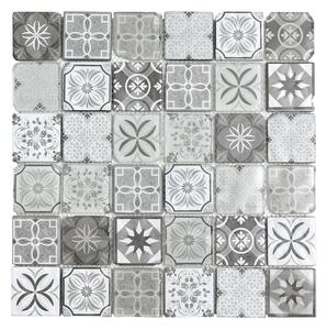 Skleněná mozaika Premium Mosaic černobílá 30x30 cm mat / lesk PATCHWORK48MIX1