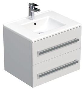 Koupelnová skříňka s umyvadlem SAT Cube Way 60x53x46 cm bílá lesk CUBE46602BIMOD