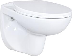 Závěsný klozet bez obruby se sedátkem s měkkým zavíráním - závěsný, hygienický a moderní, snadno udržovatelný, prostorově úsporný a tichý - ideální pro koupelny a toalety pro hosty