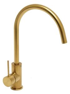 Dřezová baterie SAT Aurum s otočným ramínkem broušená zlatá SATBAUR280BG