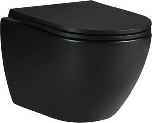 Závěsné WC form&style SAMAR bez splachovacího kruhu se systémem splachování Turbo Flush vč. WC prkénka