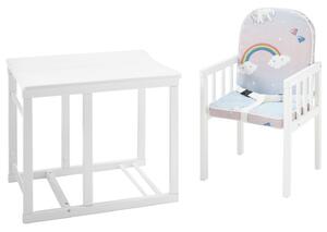 Dětská kombinovaná židle SARAN bílá, motiv jednorožci