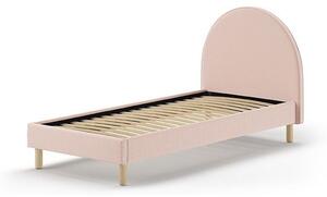 Růžová čalouněná jednolůžková postel s roštem 90x200 cm MOON – Vipack