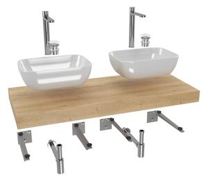 Koupelnová sestava SAT s deskou pod umyvadlo Dolce 120x8x50 cm dub halifax KSETDO17