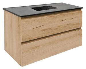 Koupelnová skříňka 2 zásuvková s umyvadlem SAT B-Way 99x50x45 cm dub mat BWAY2100OAKU4B