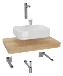 Koupelnová sestava Siko s deskou pod umyvadlo Dolce 80x8x50 cm dub halifax KSETDO6