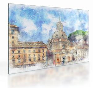 Skleněný obraz - Kostel Santa Maria di Loreto, Řím, Itálie (70x50 cm)