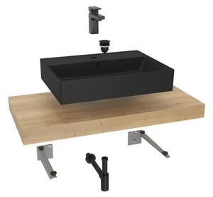 Koupelnová sestava Siko s deskou pod umyvadlo Dolce 100x8x50 cm dub halifax KSETDO16