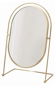 Stolní zrcadlo UNIQ Oval Lux – elegantní kosmetické zrcadlo ve zlaté barvě