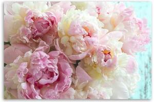 Obraz na plátně, Růžové kovové květy - 60x40 cm