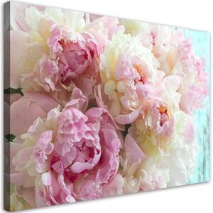 Obraz na plátně, Růžové kovové květy - 100x70 cm
