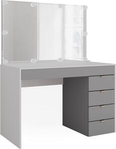 Toaletní stolek Vicco Elise Bílá/šedá/šedá 115 cm s LED osvětlením, Model 41343