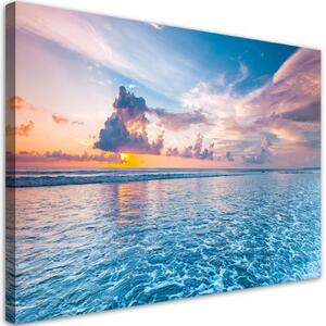 Obraz na plátně, Západ slunce u moře - 100x70 cm