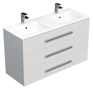 Koupelnová skříňka s umyvadlem SAT Cube Way 120x76,5x46 cm bílá lesk CUBE461203BIMOD
