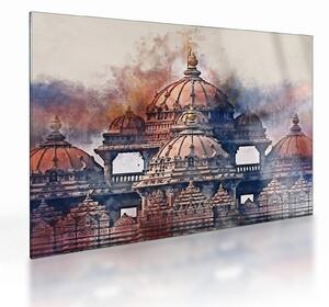 Skleněný obraz - Akshardham, Nové Dilií, Indie (70x50 cm)