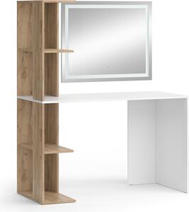 Toaletní stolek Vicco Tower Bílá/Sonoma 122.2 cm se zrcadlem LED, Model 49448