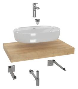 Koupelnová sestava SAT s deskou pod umyvadlo Dolce 80x8x50 cm dub halifax KSETDO1