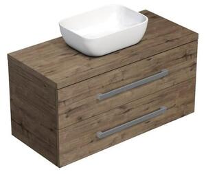 Koupelnová skříňka s krycí deskou SAT Cube Way 100x53x46 cm dub Wellington mat CUBE461003DWSAT45