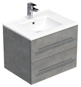 Koupelnová skříňka s umyvadlem SAT Cube Way 60x53x46 cm beton mat CUBE46602BEMOD