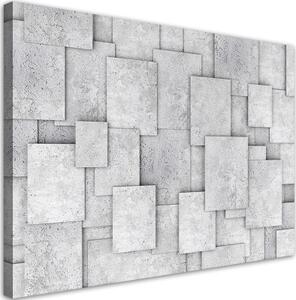 Obraz na plátně, Geometrická betonová abstrakce - 120x80 cm