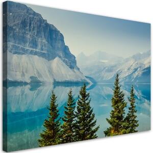 Obraz na plátně, Mountains Lake Natura - 120x80 cm