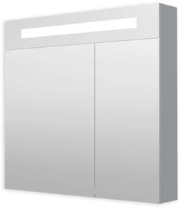 Zrcadlová skříň 80 cm s LED osvětlením, 2 dveře, zásvuka+vypínač, IP44 GALZS80LED