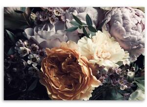 Obraz na plátně, Pastel Peon Bouquet Flowers - 60x40 cm