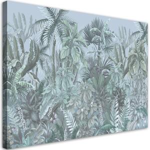 Obraz na plátně, Tropické listy a stromy - 100x70 cm