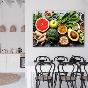 Obraz na plátně, Složení zeleniny a ovoce - 60x40 cm